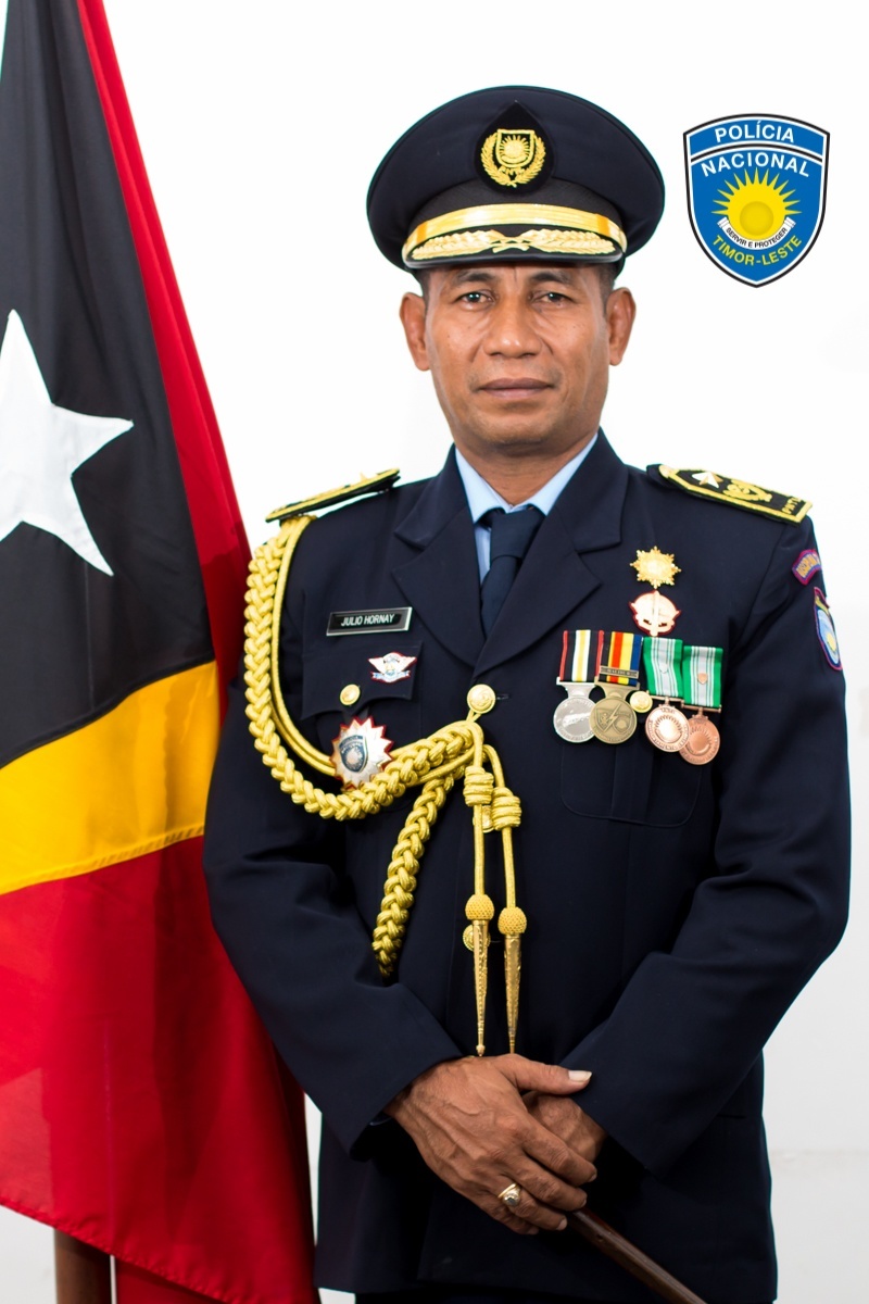 Komandante Jerál PNTL, Komisariu Julio Hornay. Foto, Mídia PNTL.
